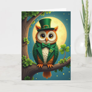 Lucky Owl St Patricks Day Card