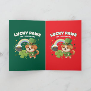 "Lucky Paws St. Patrick's Day Puppy" Card