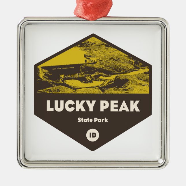 Lucky Peak State Park Idaho Metal Tree Decoration (Front)