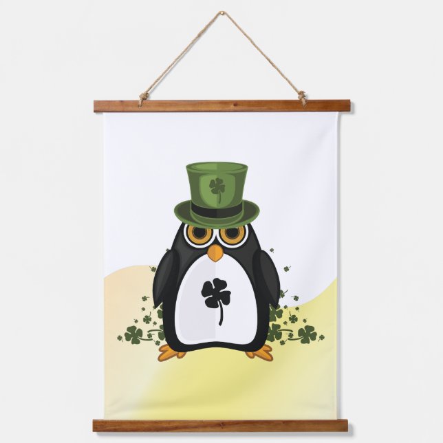 Lucky Penguin St. Patrick's Day Wall Art Irish (Front)