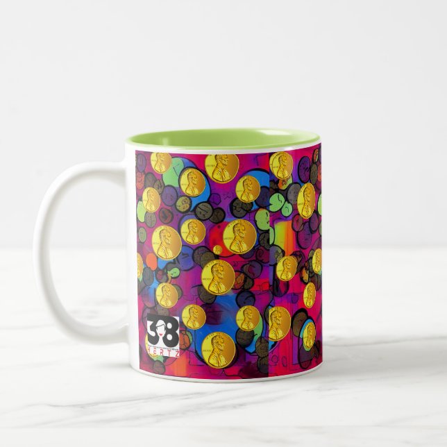 Lucky Pennies Two-Tone Coffee Mug (Left)