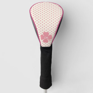 Lucky Pink Clover with Monogram Golf Head Cover