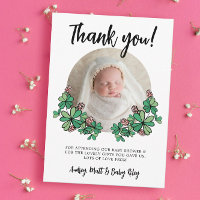 Lucky Pink Clovers Photo Girl Baby Shower