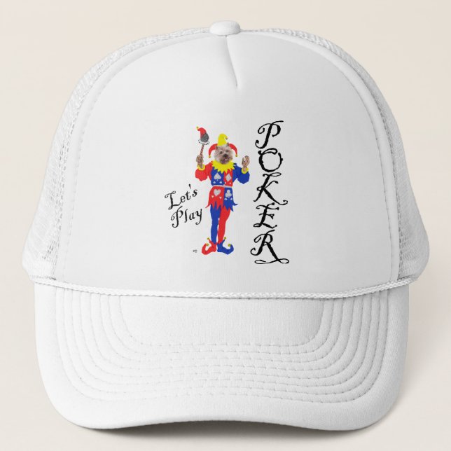 Lucky Poker Cairn Terrier Trucker Hat (Front)