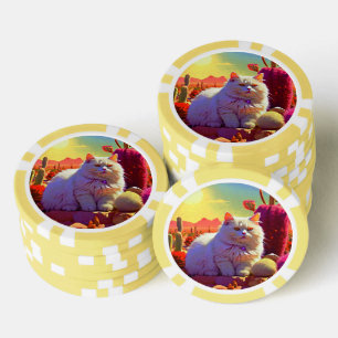 Lucky Poker Chips for Cat Lovers