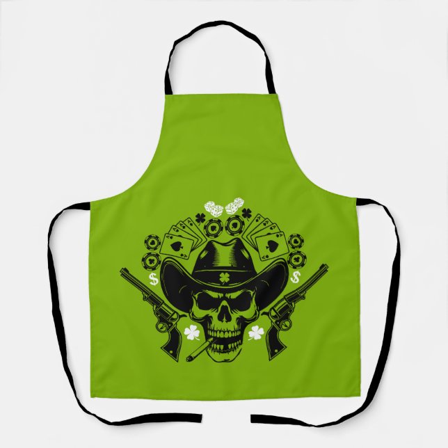 Lucky Poker Skull Apron (Front)
