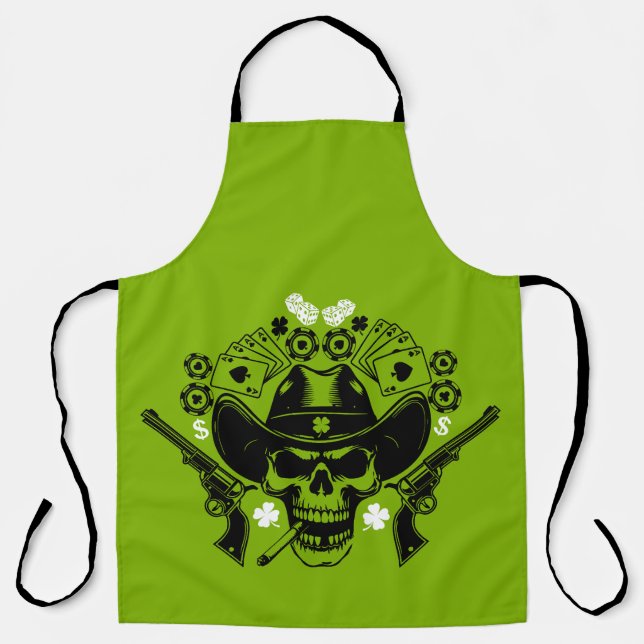 Lucky Poker Skull Apron (Front)