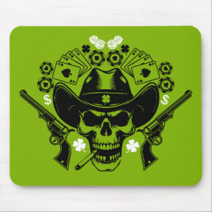 Lucky Poker Skull Mouse Pad