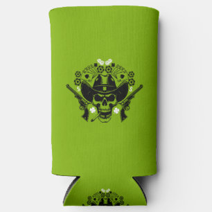Lucky Poker Skull Seltzer Can Cooler