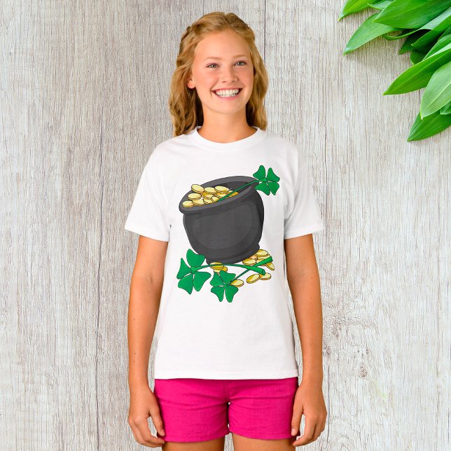 Lucky Pot of Gold Girls T-Shirt (Creator Uploaded)