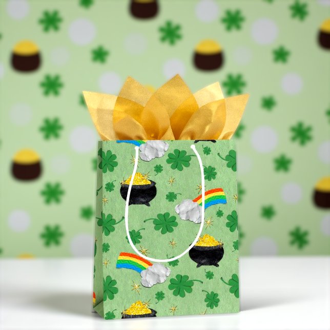 Lucky pots of gold   medium gift bag (Creator Uploaded)