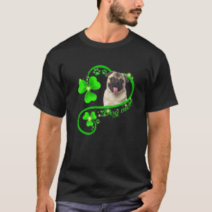 Lucky Pug Dog Mum Lover Shamrock St Patrick Day T-Shirt