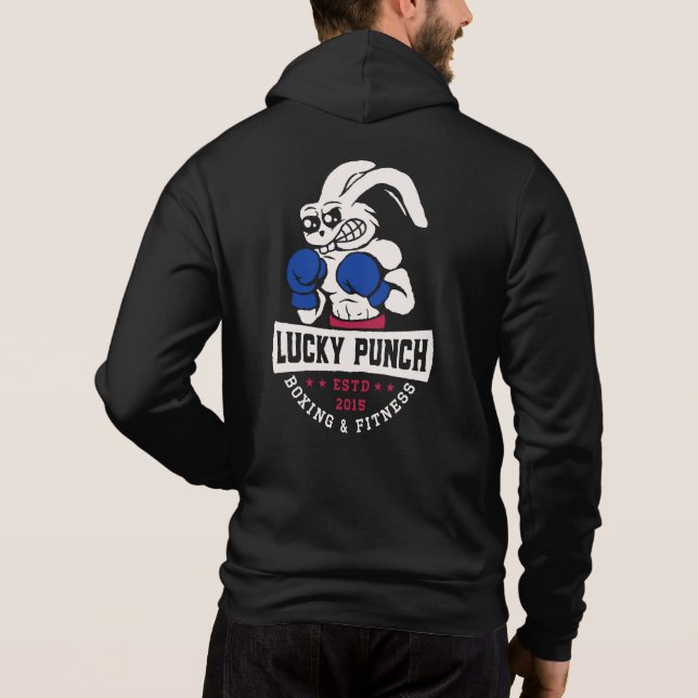Lucky Punch Boxing - banner blue Hoodie (Back)