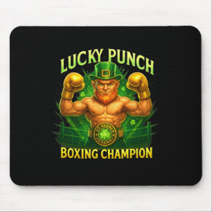 Lucky Punch Boxing Champ St. Patrick's Day Design  Mouse Pad