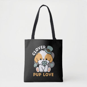 Lucky Pup with Clover – St. Patrick's Day Gift Tote Bag