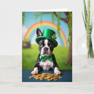 Lucky Puppy Shamrock Card