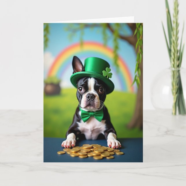 Lucky Puppy Shamrock Card (Front)