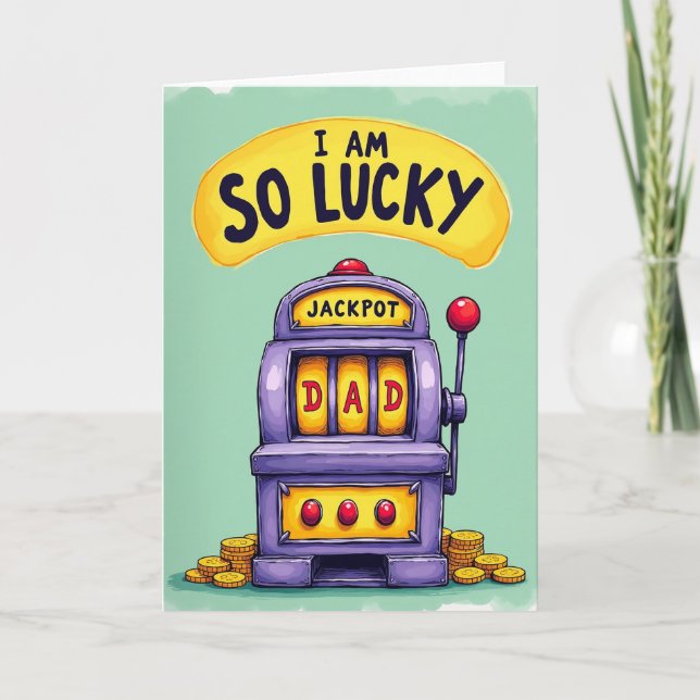 Lucky Purple Fortune Dad Card (Front)