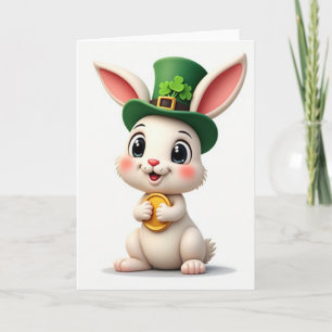Lucky Rabbit St Patricks Day Card