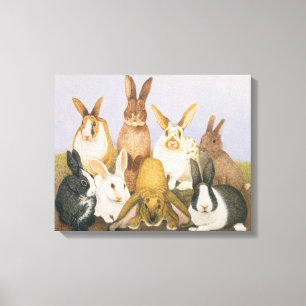 Lucky rabbits canvas print