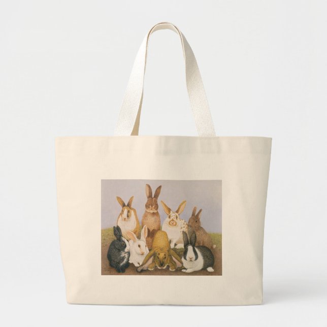 Lucky rabbits large tote bag (Front)