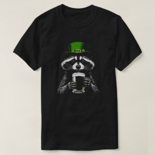 Lucky Raccoon Beer Design T-Shirt