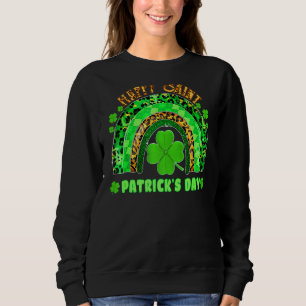 Lucky Rainbow Leopard Patrick Day Funny Green Sham Sweatshirt