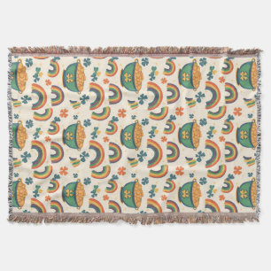 Lucky Rainbow Parade Throw Blanket