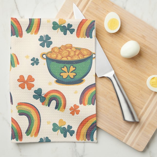 Lucky Rainbows Tea Towel (Quarter Fold)