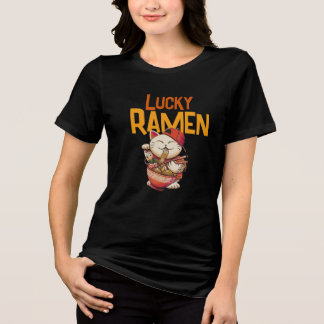 Lucky Ramen Cat Tri-Blend Shirt
