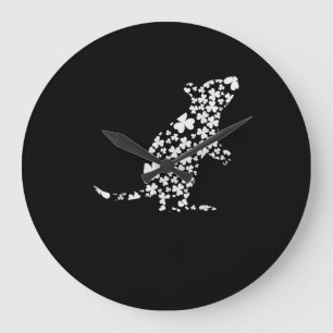 Lucky Rat Shamrocks Irish St Patricks Cute Clover Large Clock