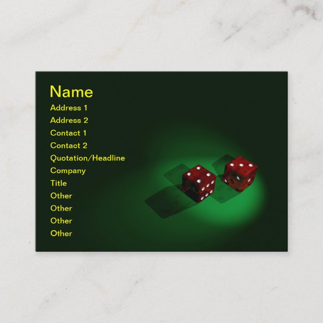 Lucky Red Dice Business Card (Front)