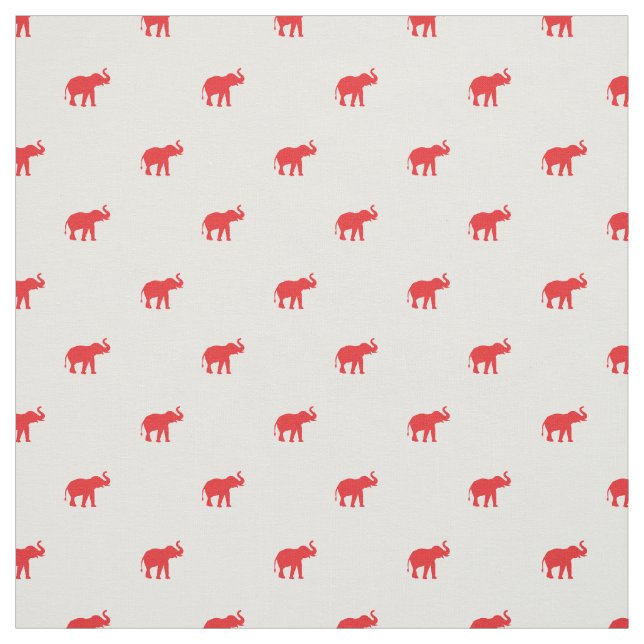 Lucky Red Elephant Fabric (Swatch)
