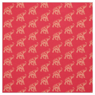 Lucky Red Elephant Fabric