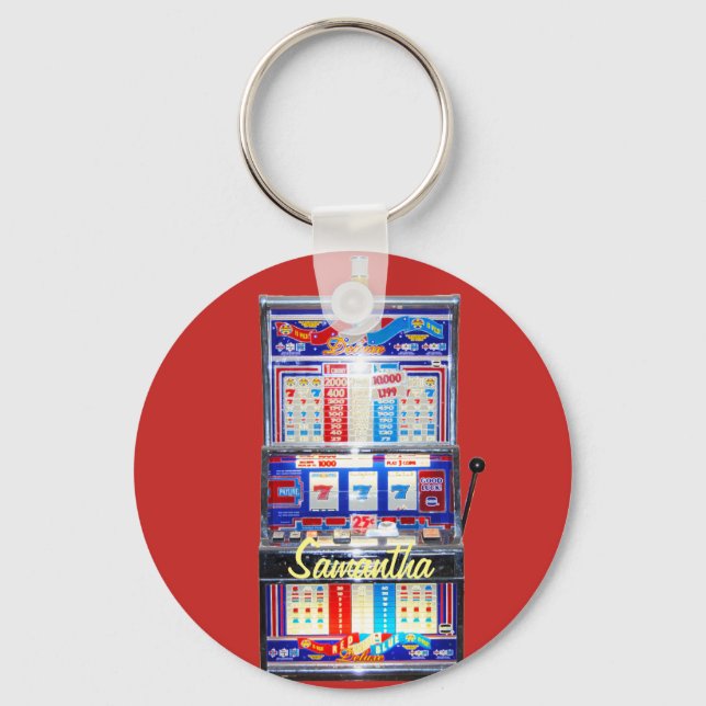 Lucky Red Slot Machine Jackpot Key Ring (Front)