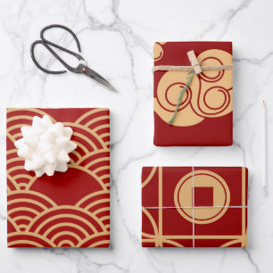 Lucky Red Wrapping Paper Sheet
