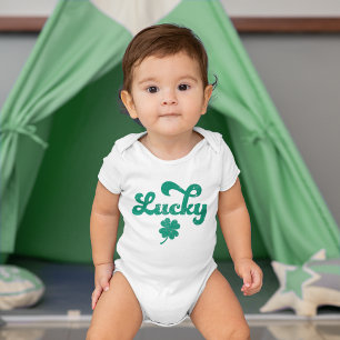 Lucky   Retro St Patrick's Day Baby Bodysuit