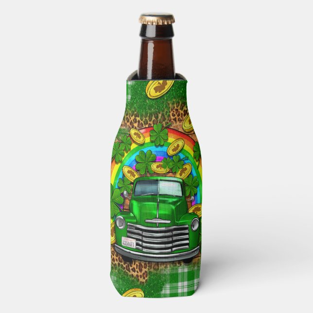 Lucky Ride St. Patrick's Day  Bottle Cooler (Bottle Front)