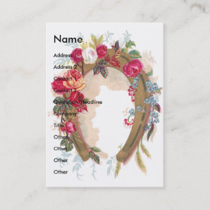 Lucky Roses Horseshoe Victorian Trade Card