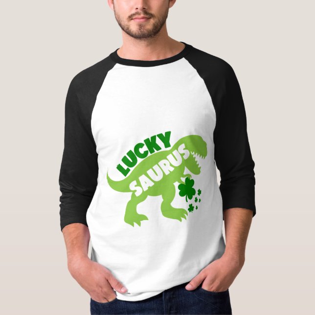 Lucky Saurus – St. Patrick’s Day Dino T-Shirt (Front)