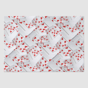 Lucky Sevens Diamonds And Hearts Poker Cards,  Tissue Paper