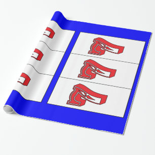 Lucky Sevens in Red White and Blue Theme Wrapping Paper