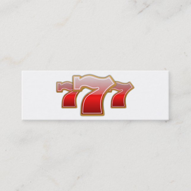 Lucky Sevens - Slot Machine Jackpot Mini Business Card (Front)