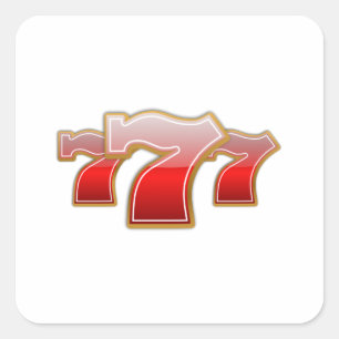 Lucky Sevens - Slot Machine Jackpot Square Sticker