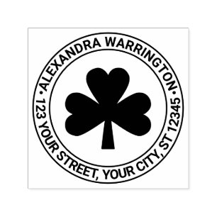 Lucky Shamrock #5 Name Return Address Self-inking Stamp