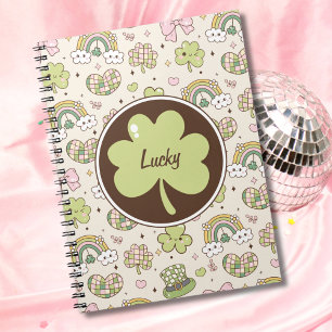 Lucky Shamrock and Rainbows St. Patrick's Day Notebook