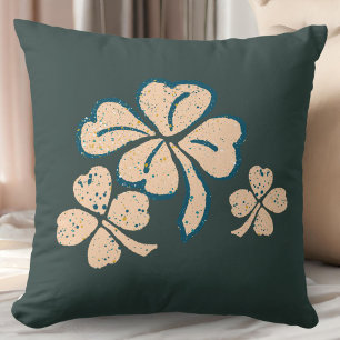 Lucky Shamrock Clover green St. Patrick`s Day  Cushion