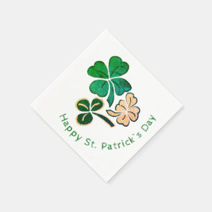 Lucky Shamrock Clover Happy St. Patrick`s day Napkin