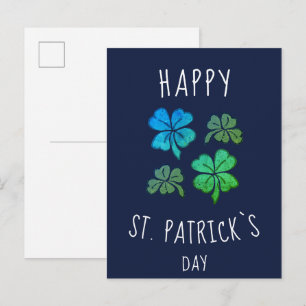 Lucky Shamrock Clover Happy St. Patrick`s day Postcard