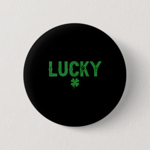 Lucky shamrock funny st patricks day couples 6 cm round badge